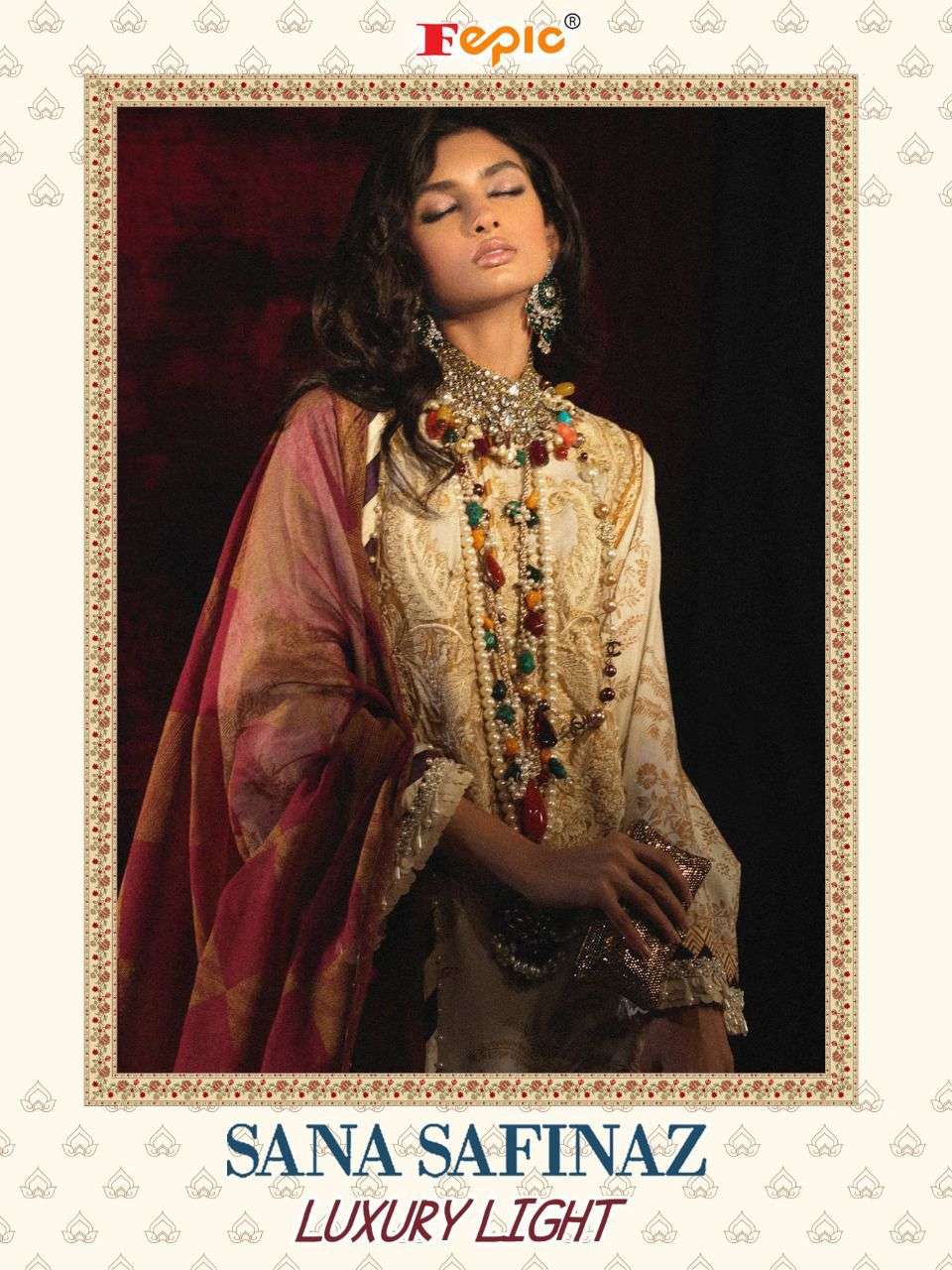 FEPIC SANA SAFINA PRESENTS LUXURY LIGHT PURE COTTON EMBROIDERY WHOLESALE PAKISTANI SUITS